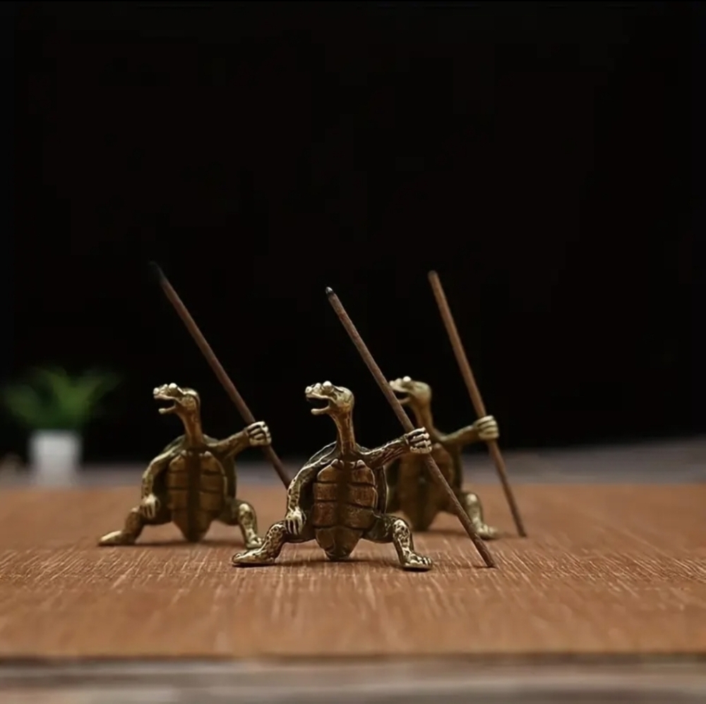 NEW 3 Piece Fighting Turtle Incense Holders